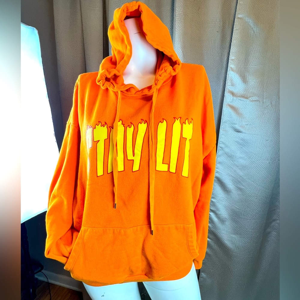 Forever21 Orange Hoodie Men XL